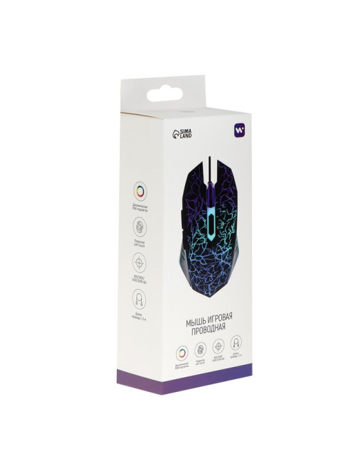 Мышь Windigo MB-2.4, игровая, оптическая, подсветка, покрытие soft-touch, 1.3 м