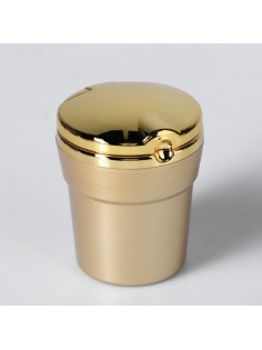 Пепельница автомобильная TORSO c подсветкой, 7.5×9 см, золото