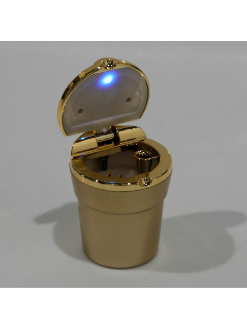 Пепельница автомобильная TORSO c подсветкой, 7.5×9 см, золото