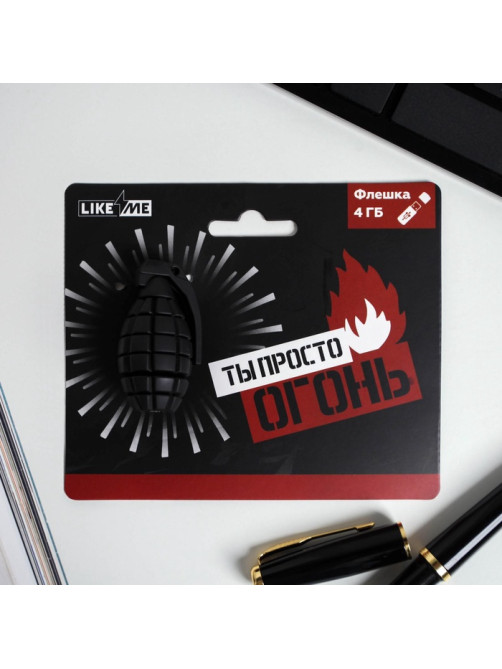 Флешка USB на открытке «Граната», 4 ГБ