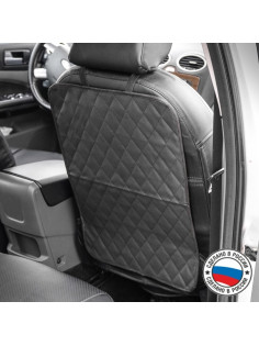 Накидка-незапинайка на спинку сиденья Cartage, экокожа, ромб, черный, 60×40 см, черный
