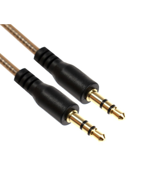 Кабель аудио AUX Luazon, Jack 3.5 мм(m)-Jack 3.5 мм(m), прозрачная оплетка, 86 см, чёрный