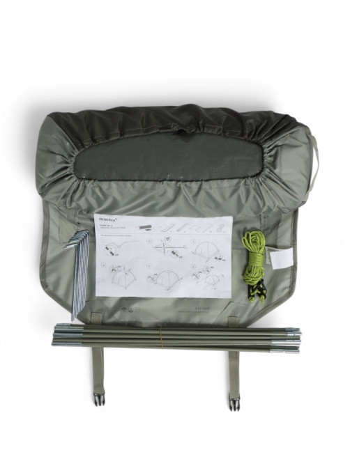Палатка туристическая 2-местная maclay fisht te 2, 205×150×105 см, трекинговая, однослойная, зелёная