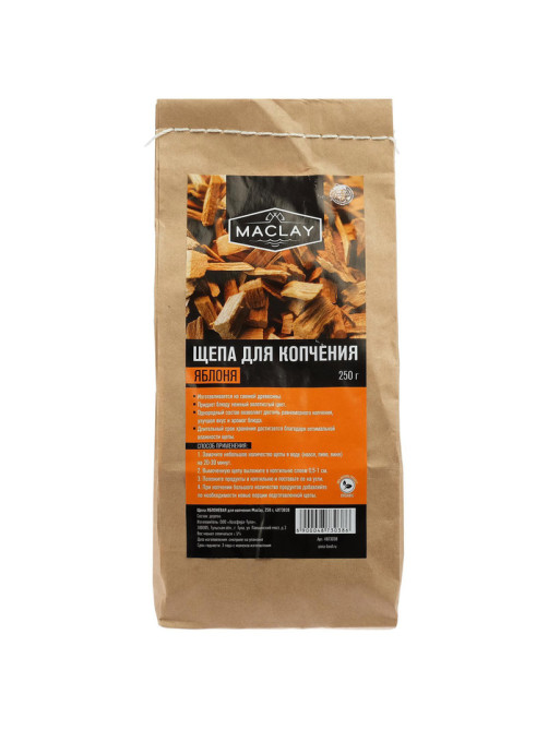 Щепа для копчения maclay, яблоневая, 250 г
