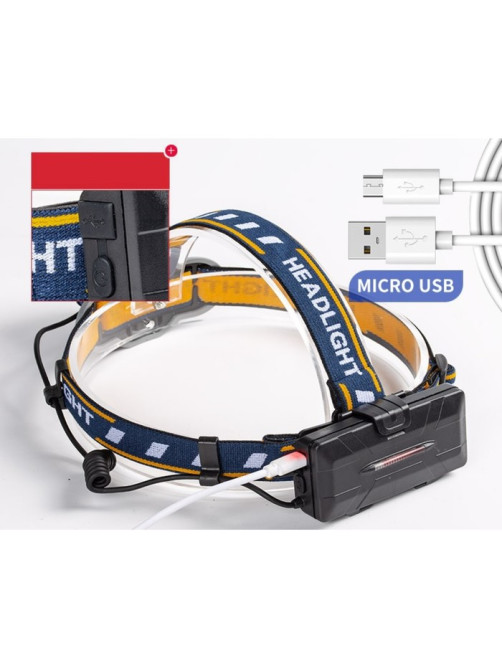 Фонарь налобный аккумуляторный «Мастер К», 4 LED, 2 COB, 2 АКБ, USB