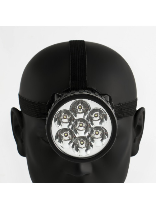 Фонарь налобный «Мастер К», 7 LED, 1 режим, 7.5×6.3 см, от батареек 3×ААА