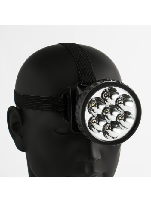 Фонарь налобный «Мастер К», 7 LED, 1 режим, 7.5×6.3 см, от батареек 3×ААА