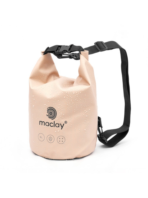 Гермомешок туристический maclay, 5 л, 500D, с лямкой, бежевый
