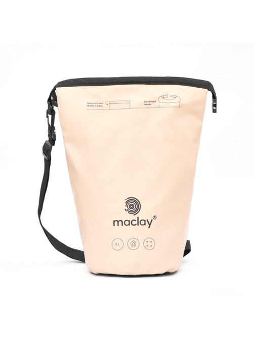 Гермомешок туристический maclay, 5 л, 500D, с лямкой, бежевый