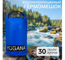 Гермомешок YUGANA, ПВХ, водонепроницаемый 30 л, два ремня, синий