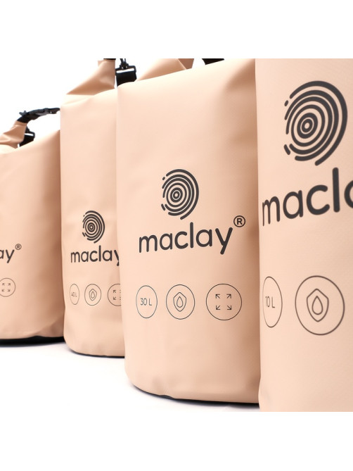 Гермомешок туристический maclay, 20 л, 500D, с лямкой, бежевый