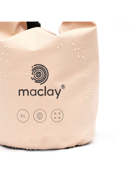 Гермомешок туристический maclay, 5 л, 500D, с лямкой, бежевый