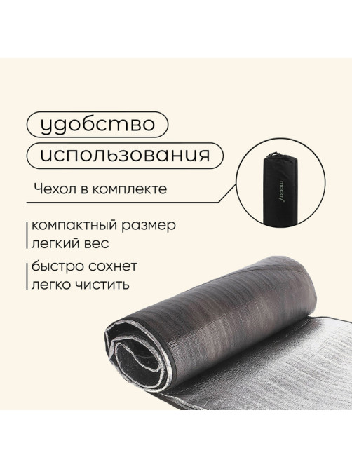 Коврик туристический maclay, с алюминиевым покрытием, 150×200×0.2 см