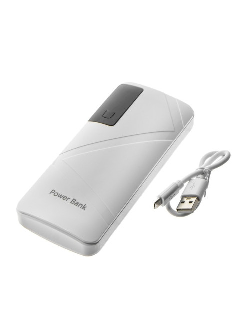 Внешний аккумулятор Luazon PB-05, 6000 мАч, 3хUSB, 2 А, дисплей, фонарик, белый