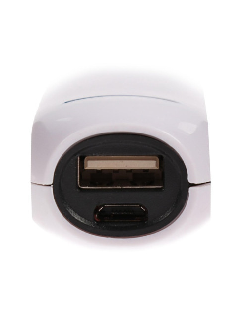 Внешний аккумулятор Luazon PB-07, 2200 мАч, USB, 1 А, провод в комплекте, бело-чёрный
