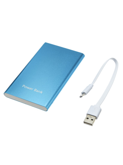 Внешний аккумулятор Luazon PB-19, 4000 мАч, USB, 1 А, индикатор, металл, синий