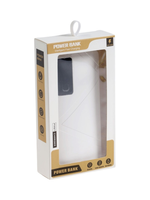 Внешний аккумулятор Luazon PB-05, 6000 мАч, 3хUSB, 2 А, дисплей, фонарик, белый