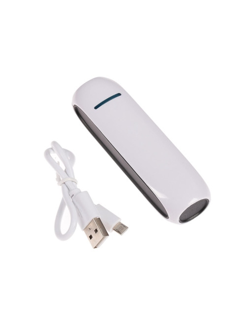 Внешний аккумулятор Luazon PB-07, 2200 мАч, USB, 1 А, провод в комплекте, бело-чёрный