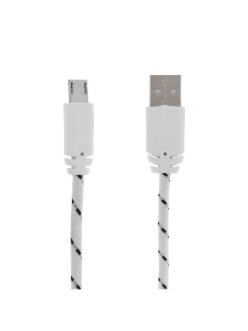 Кабель Luazon, microUSB - USB, 1 А, 0.9 м, оплётка нейлон, белый