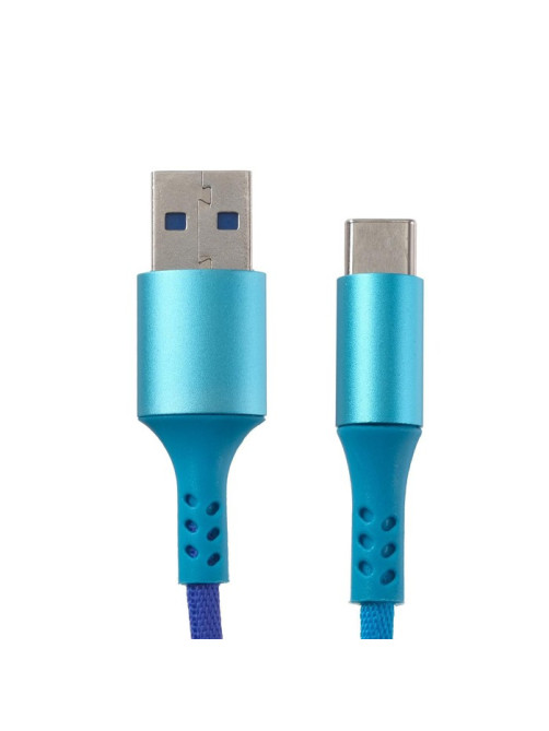 Кабель Luazon, Type-C - USB, 2 A, 1 м, оплётка нейлон, разноцветный
