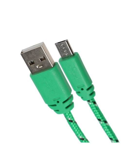Кабель Luazon, microUSB - USB, 1 А, 0.9 м, оплётка нейлон, зелёный