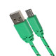 Кабель Luazon, microUSB - USB, 1 А, 0.9 м, оплётка нейлон, зелёный