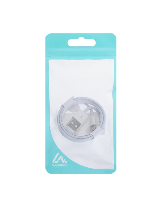 Кабель Luazon, Lightning - USB, 1 А, 0.9 м, белый