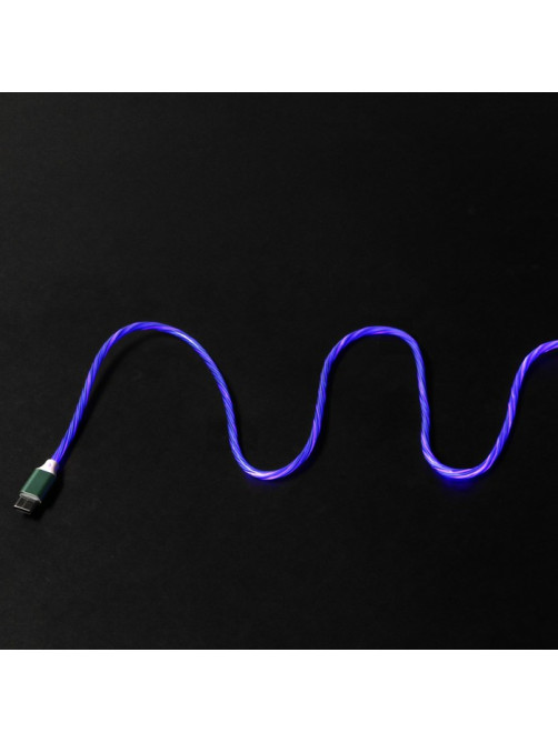 Кабель MYBIT, Type-C - USB, динамическая LED подсветка, 2 А, 1 м, только зарядка
