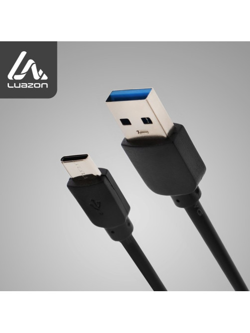Кабель Luazon, Type-C - USB, 1 А, 1 м, чёрный