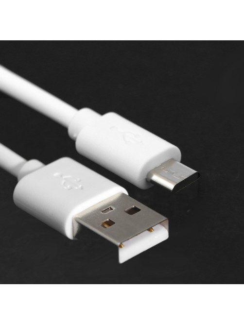 Кабель Windigo, microUSB - USB, 2 А, зарядка + передача данных, TPE оплетка, 1 м, белый