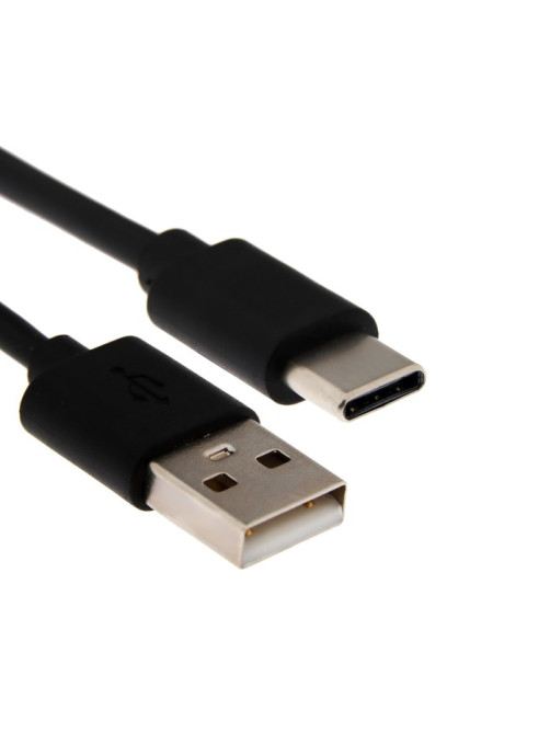 Кабель Windigo, Type-C - USB, 2 А, зарядка + передача данных, TPE оплетка, 1 м, чёрный