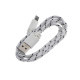 Кабель Luazon, microUSB - USB, 1 А, 0.9 м, оплётка нейлон, белый