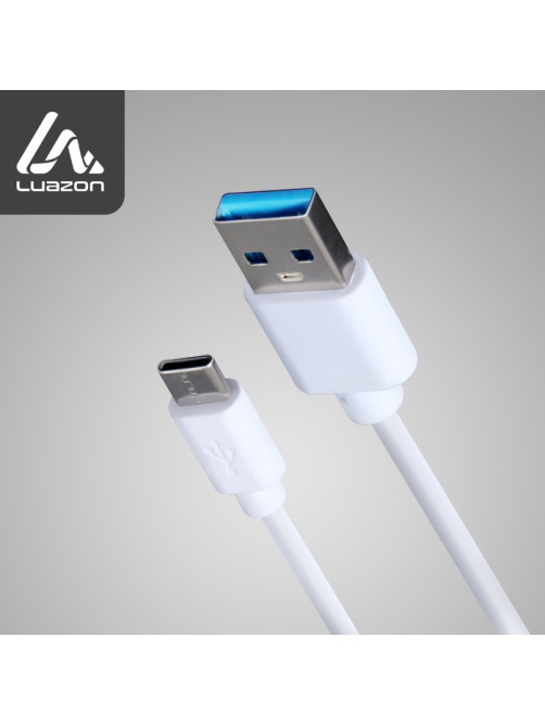 Кабель LuazON, Type-C - USB, 1 А, 3 м, белый