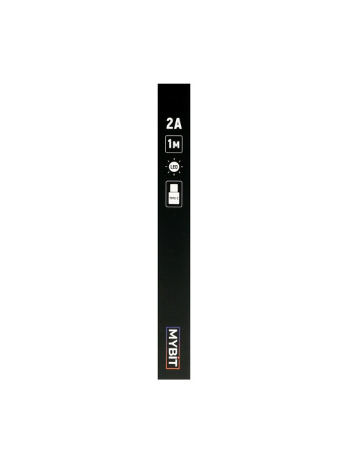 Кабель MYBIT, Type-C - USB, динамическая LED подсветка, 2 А, 1 м, только зарядка