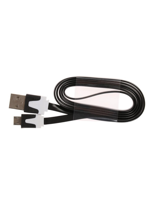 Кабель Luazon, microUSB - USB, 1 А, 1 м, плоский, чёрный