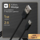 Кабель Windigo, Type-C - USB, 2 А, зарядка + передача данных, TPE оплетка, 1 м, чёрный