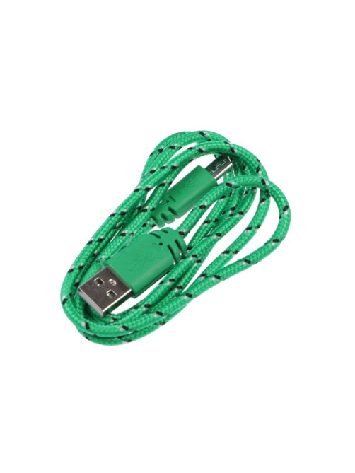Кабель Luazon, microUSB - USB, 1 А, 0.9 м, оплётка нейлон, зелёный