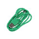 Кабель Luazon, microUSB - USB, 1 А, 0.9 м, оплётка нейлон, зелёный