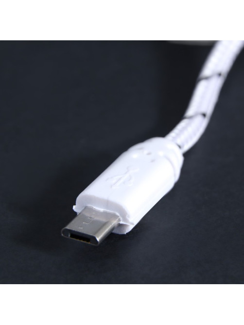 Кабель Luazon, microUSB - USB, 1 А, 0.9 м, оплётка нейлон, белый