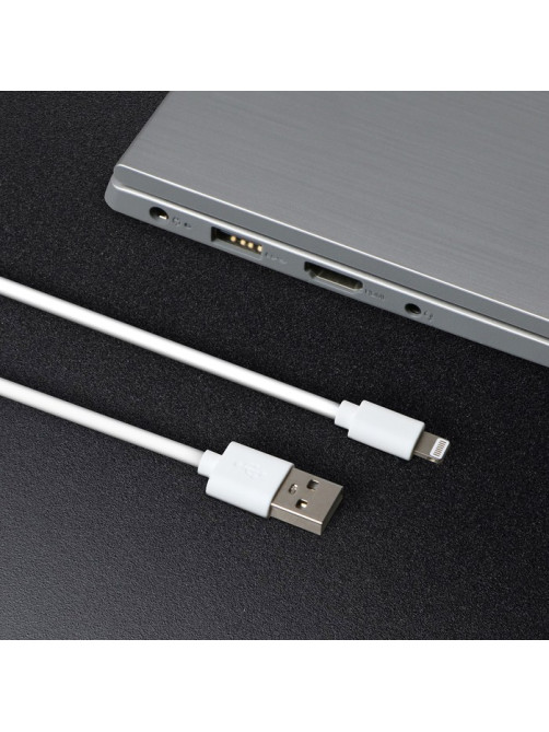 Кабель Windigo, Lightning - USB, 2 А, зарядка + передача данных, TPE оплетка, 1 м, белый