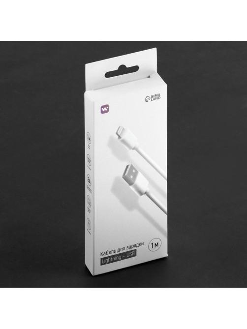 Кабель Windigo, Lightning - USB, 2 А, зарядка + передача данных, TPE оплетка, 1 м, белый