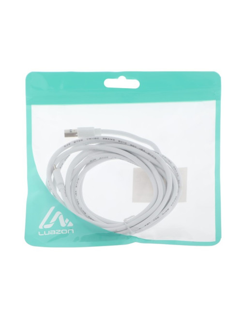 Кабель LuazON, Type-C - USB, 1 А, 3 м, белый