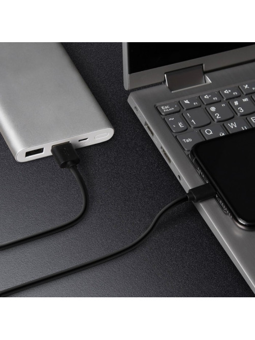 Кабель Windigo, Type-C - USB, 2 А, зарядка + передача данных, TPE оплетка, 1 м, чёрный