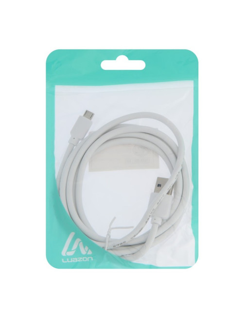Кабель Luazon, microUSB - USB, 1 А, 1.5 м, утолщённый, белый