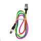 Кабель Luazon, Type-C - USB, 2 A, 1 м, оплётка нейлон, разноцветный