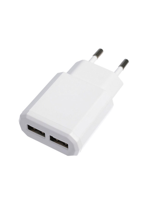 Сетевое зарядное устройство Luazon LN-10, 2 USB, 2.1/1 A, белое