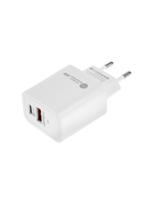 Сетевое зарядное устройство Luazon LZZ-22, USB, Type-C, 2 А, белое