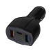 Зарядное устройство в автомобиль Cartage, 12-24 В, 2 USB, Type-c 3.5 А, чёрное