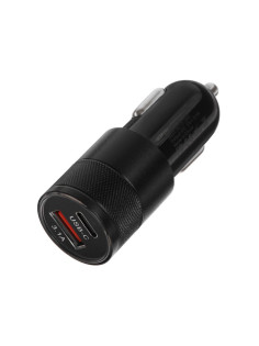 Зарядное устройство в прикуриватель Cartage, 12-24 в, USB, Type-c 3.1 А, чёрное