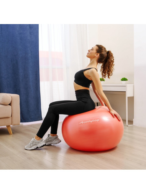 Фитбол ONLYTOP, d=85 см, 1400 г, антивзрыв, оранжевый